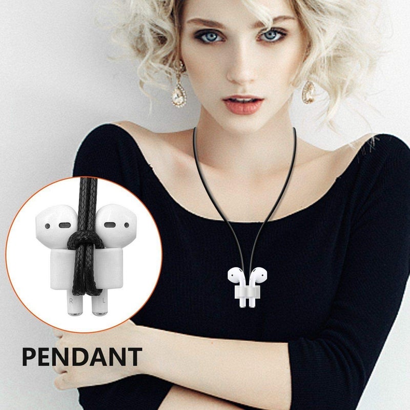 FINENIC Airpods Watch Band Holder, Shock Resistant Silicone Holder, Portable Anti-Lost Airpods Accessory, Compatible for Apple Airpod 1/2 (Black + Black)ã€2 Packã€‘ - Image 3
